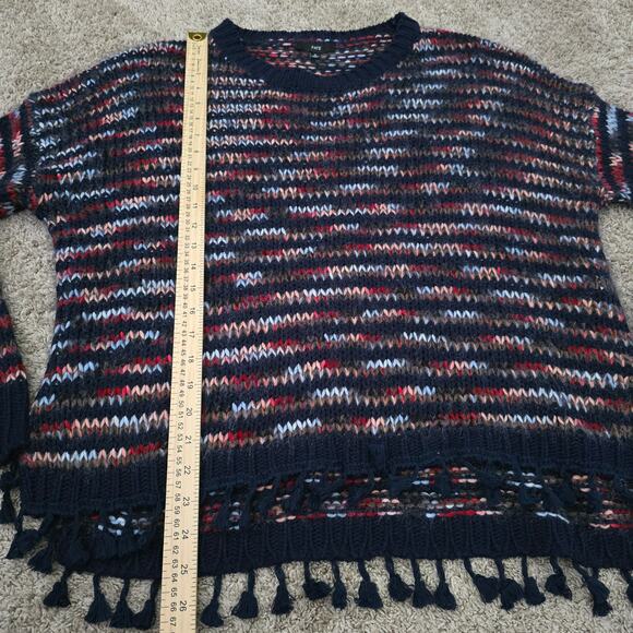 Women’s Cable Knit Sweater Sz S Oversize Tassel Boho Artsy Soft Cozy Whimsigoth - Picture 6 of 9